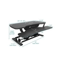VersaDesk PowerPro 36"W Electric Sit To Stand Desktop Converter With Keyboard Tray & USB Port, Black (SP7643624-00-01) -Staples Department Store sp50988094 sc7 3
