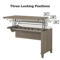 Bush Furniture Somerset 72W 3 Position Sit To Stand L Shaped Desk With Hutch And Bookcase, Ash Gray (SET017AG) -Staples Department Store sp58434418 sc7