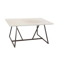 Oasis Teaming Table, 29.25" X 48", Weathered White (3019WW)