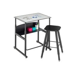 Safco AlphaBetter 26" - 42" Plastic/Steel Adjustable Desk, White/Black (1203DE) -Staples Department Store sp79683234 sc7