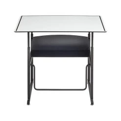 Safco AlphaBetter 26" - 42" Plastic/Steel Adjustable Desk, White/Black (1208DE)