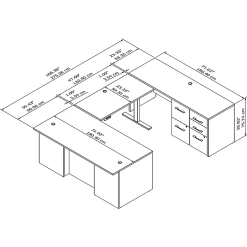 Bush Business Furniture Office 500 27"-47" Adjustable U-Shaped Executive Desk With Drawers, Modern Hickory (OF5005MHSU) -Staples Department Store sp81712319 sc7