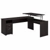 Bush Furniture Cabot 36"-42"H 3 Position L Shaped Sit To Stand Desk, Espresso Oak (CAB050EPO)