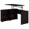 Bush Furniture Cabot 36"-42"H 3 Position Sit To Stand Corner Bookshelf Desk, Espresso Oak (WC31816)