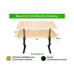 Uncaged Ergonomics Rise Up Electric Adjustable Height Standing Desk With Natural Bamboo Desktop Gray Frame, Bamboo Desktop Rugb) -Staples Department Store sp85105310 sc7